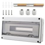 Coffret �lectrique �tanche ext�rieur ip65 18 modules - abs / pc porte transparente 3 connecteurs