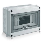 Coffret �lectrique �tanche ip65 8 modules - bo�tier ext�rieur abs porte transparente verrouillable 155�200�93 ...