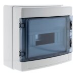 Coffret �lectrique �tanche ip65 8 modules - m�tal livr� avec porte bornier et rail din