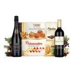 Coffret gastronomique de nol espagnol 6 articles avec turron polvorones vin rouge saucisson