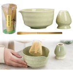 Coffret matcha en cramique - ulisem - 4 pices - bol 500 ml - fouet en bambou - cuillre en bambou - ...