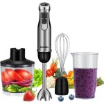 Coffret mixeur plongeant sans fil - mixeur plongeant avec hachoir - avec tasse � mesurer - 1200 w