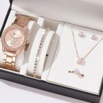 Coffret thematique - mariage - anniversaire - coffret montre femme 5pcs - collier boucles doreilles bracelet ...
