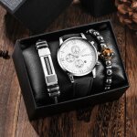 Coffret montre homme + bracelet de perles - multifonctions chronographes calendrier � affichage noir ...