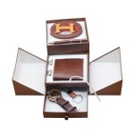 Coffret montre homme + ceinture + stylo plume + boutons de manchette + portefeuille + porte - cls - ...