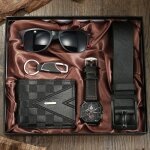 Coffret montre homme + lunettes de soleil homme + portefeuille + ceinture + porte - cls - chronographes ...