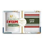 Coffret mug chaussettes casse - pied blanc