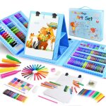 Coffret de peinture pour enfants de 208 pièces avec chevalet double face pastels à lhuile crayons de ... Coffret de peinture pour enfants de 208 pièces avec chevalet double face pastels à lhuile crayons de ...