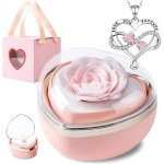 Coffret rose eternelle avec bijoux cadeau fleur rose conserv�e � la main cadeau femme pour elle la no�lla ...