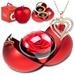Coffret rose eternelle avec bijoux cadeau fleur rose conserv�e � la main cadeau femme pour elle la no�lla ...