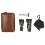 Coffret soin corps - cosmetic club - 5 accessoires - noir et marron - homme