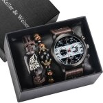 Coffret thematique - mariage - anniversaire - coffret montre homme et 2 bracelets - mode tigre bracelet ...