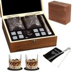 Coffret whisky - cadeaux - 8 pierres  whisky - 2 verres - 2 dessous de verre - luxe