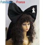 Coiffe alsacienne noire avec hermine blanche pour deguisement (pour alsacienne bretonnante)