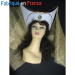 Coiffe frngonde de pouille - les visiteurs - accessoire de dguisement - blanc