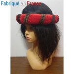 Coiffe mdivale rouge - tambourin moyen - age rouge sans voile