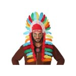 Coiffe  plumes de chef indien - atosa - g. pluma indio multicolor 29 x 90 cm - blanc - homme - adulte ...