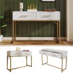 Coiffeuse avec 2 tiroirs armoire haute pour chambre  coucher moderne commode de chambre  coucher blanc ...