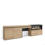 Coiffeuse 284x35x75 cm avec tiroir chemine lectrique xxl commode buffet chne rf3482