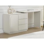 Coiffeuse avec angle pivotant - 3 tiroirs et 1 porte - mdf - beige - velanto de pascal morabito