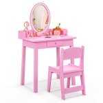 Coiffeuse enfant - dreamade - miroir en acrylique - Éclairage led bicolore - titoir - support suspendu ... Coiffeuse enfant - dreamade - miroir en acrylique - Éclairage led bicolore - titoir - support suspendu ...