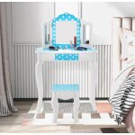 Coiffeuse enfant avec tabouret - dreamade - 2 en 1 - miroir d�tachable � 3 volets - dispositif anti - ...