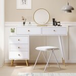 Coiffeuse avec miroir et �clairage led coiffeuse avec armoire lat�rale r�glable et design extensible ...