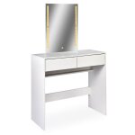 Coiffeuse avec miroir led talisma l80cm blanc