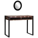 Coiffeuse - multicolore - bois r�cup�r� - 3 tiroirs - miroir inclus