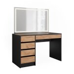Coiffeuse sherry 120x75cm avec miroir led anthracite / chêne doré vicco Coiffeuse sherry 120x75cm avec miroir led anthracite / chêne doré vicco