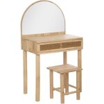 Coiffeuse enfant - atmosphera - campagne - miroir inclus - 1 tiroir - beige