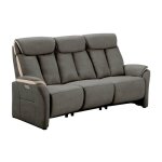 Coimbra - canapé relax electrique 3 places new nobuck gris foncé et beige Coimbra - canapé relax electrique 3 places new nobuck gris foncé et beige
