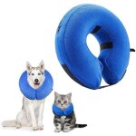 Collerette de protection pour chien - gonflable - bleu