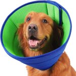 Collerette souple transparente bleue ajustable anti - grattage pour chien c�ne respirant .