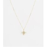 Collier - zag bijoux - pendentif croix nacre - acier dor - zirconium - femme