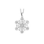 Collier acier pendentif flocon de neige effet gran