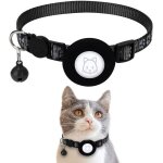 Collier airtag pour chat anti - tranglement avec clochette - noir anti - perte et lgant kingproshop ...
