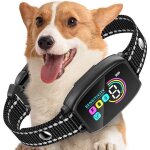 Collier anti aboiement pour chien modes son / vibration / choc lectrique tanche ip67 8 niveaux de sensibilit ...