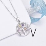 Collier arbre de vie g�n�alogique pour femme en argent 925
