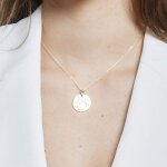 Collier astro m�daille grav�e b�lier argent