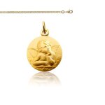 Collier - femme - m�daille - saint christophe - 25 mm - plaqu� or jaune 750 / 1000 - 3 microns - 50 cm ...
