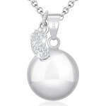 Collier bola grossesse en argent 925pendentif pieds amovibles avec zircons 5acollier musique carillon ...
