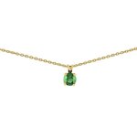 Collier - brillaxis - Émeraude - or jaune 18 carats - longueur ajustable 42 / 45 cm - femme Collier - brillaxis - Émeraude - or jaune 18 carats - longueur ajustable 42 / 45 cm - femme