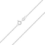 Collier - chaîne argent 925 / 1000 - maille singapour - finition rhodié - largeur : 1 mm Collier - chaîne argent 925 / 1000 - maille singapour - finition rhodié - largeur : 1 mm