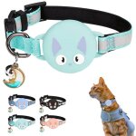 Collier chat airtag avec accessoire compatible avec apple airtag rflchissant anti - tranglement rglable ...
