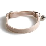 Collier chat anti - �tranglement ajustable : cuir avec cloche. beige convient chats / petits chiens