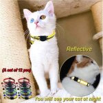 Collier pour chat avec clochette rflchissant collier pour animal de compagnie12 pcs collier chats anti ...
