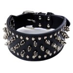 Collier pour chien en similicuir marron 5 cm de large 37 clous 60 clous bouledogue boxeur