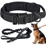 Collier de chien tactique r�glable avec poign�e et boucle en m�tal ensemble collier et laisse pour chiens ...
