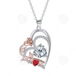 Collier coeur rose pour femme en cuivre avec zircon personnalis� bijoux pour femmes pour m�re et �pouse ...